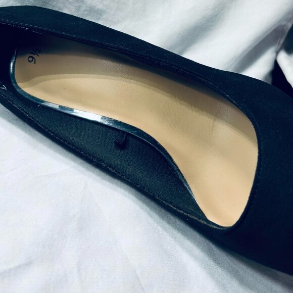 Black Suede High Heel Pointed Toe Pumps - Picture 2 of 7